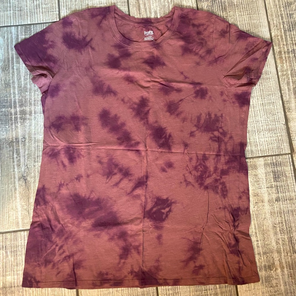 Victoria’s Secret VS PINK Cocoa Powder Tie Dye Perfect Tee Shirt L